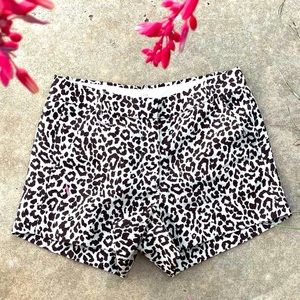 J Crew animal print loose fit linen shorts size 2